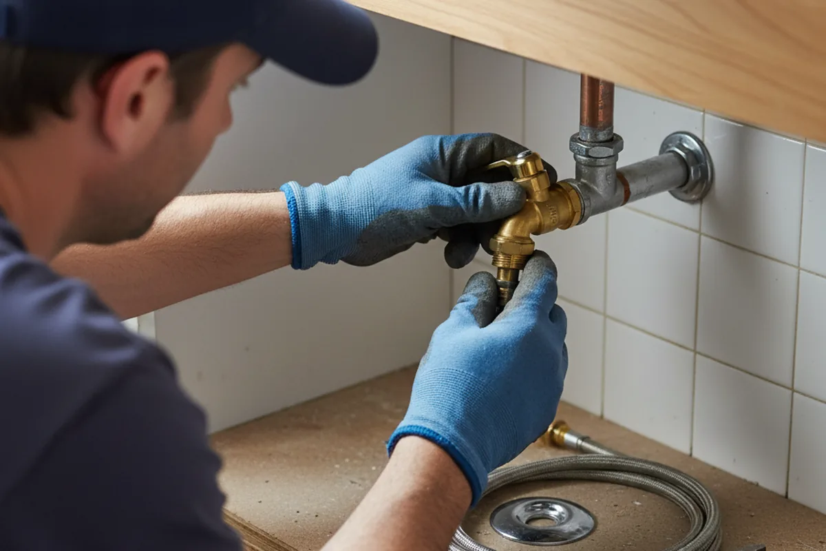 Shutoff valve and fitting work during Emergency Plumbing in Macy